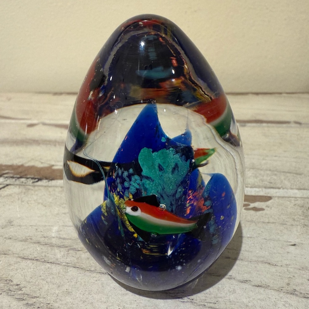 Colorful Glass Underwater Fish Paperweight